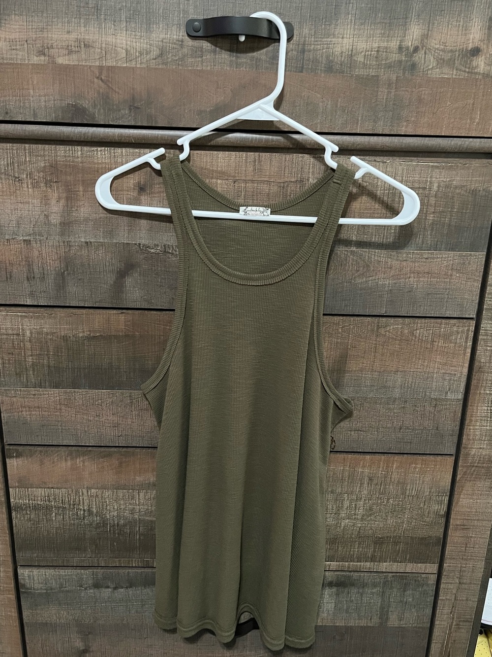 Intimately Free People Ribbed Olive Green Tank Top